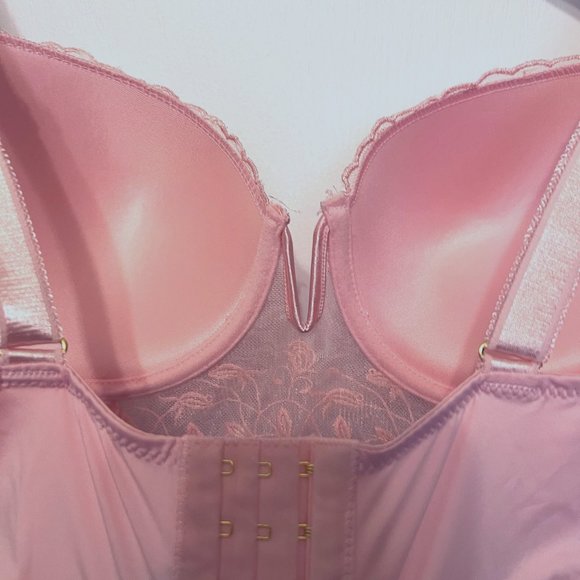 Daisey Fuentes Lace Padded Bra-Pale Pastel Peach Color-Wire V Front-40C-Gold - Picture 8 of 15